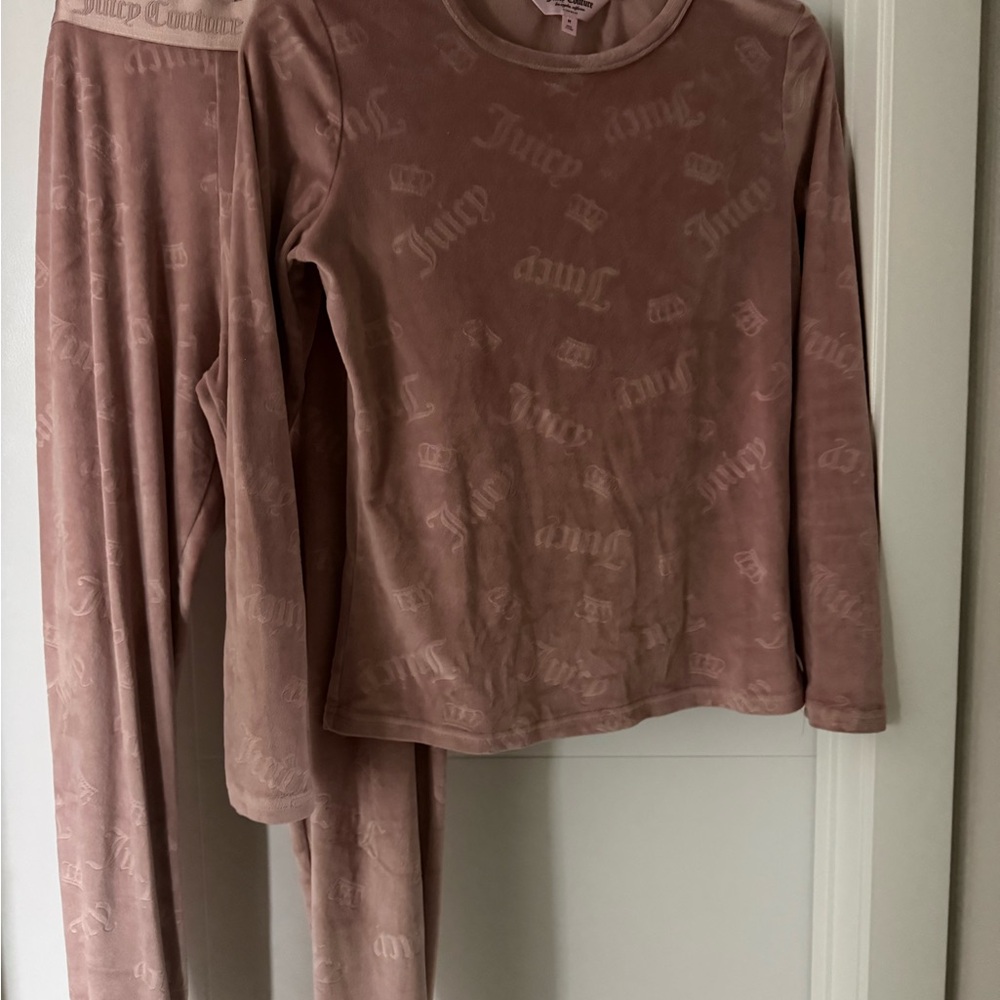 JUICY COUTURE - Dusty Rose Pink Velour PJ Set